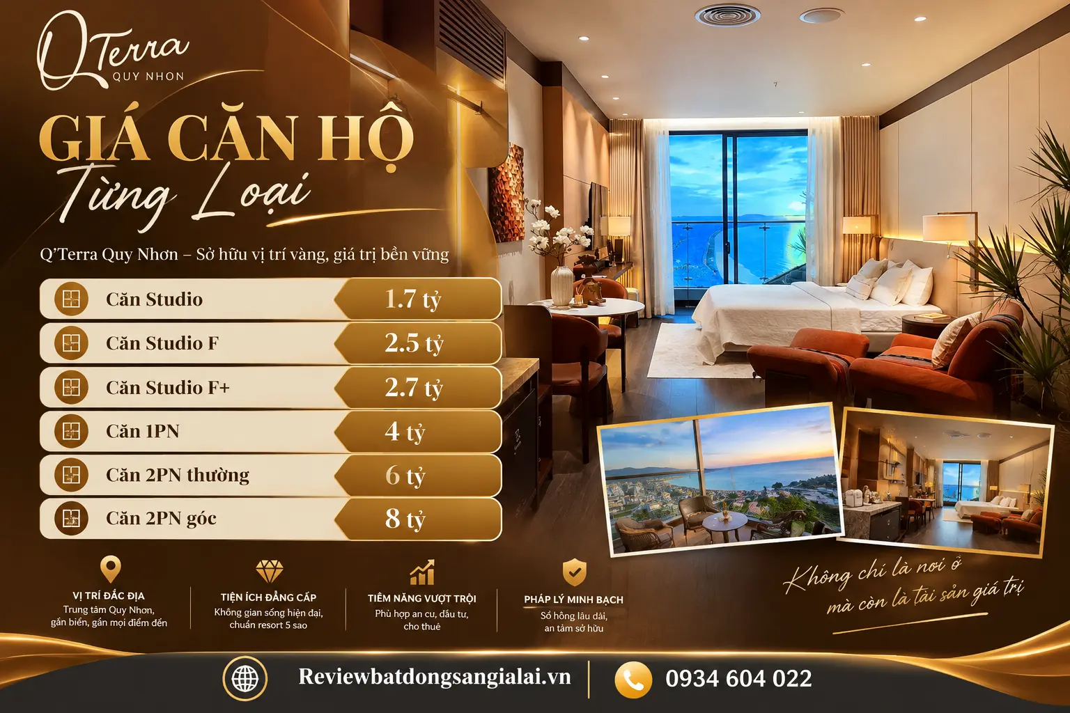Q'Terra Quy Nhơn Giá Căn Hộ Từng Loại