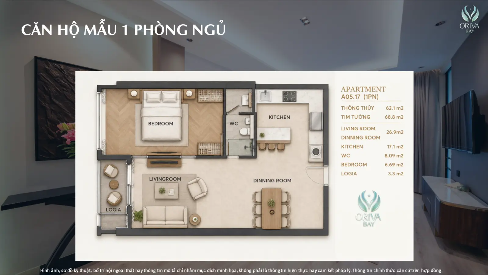 căn hộ 1 phòng ngủ orivabay quy nhơn