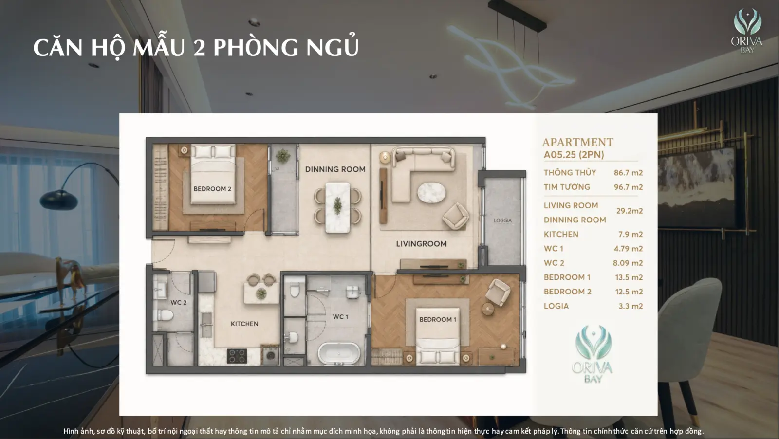 căn hộ 2 phòng ngủ orivabay quy nhơn
